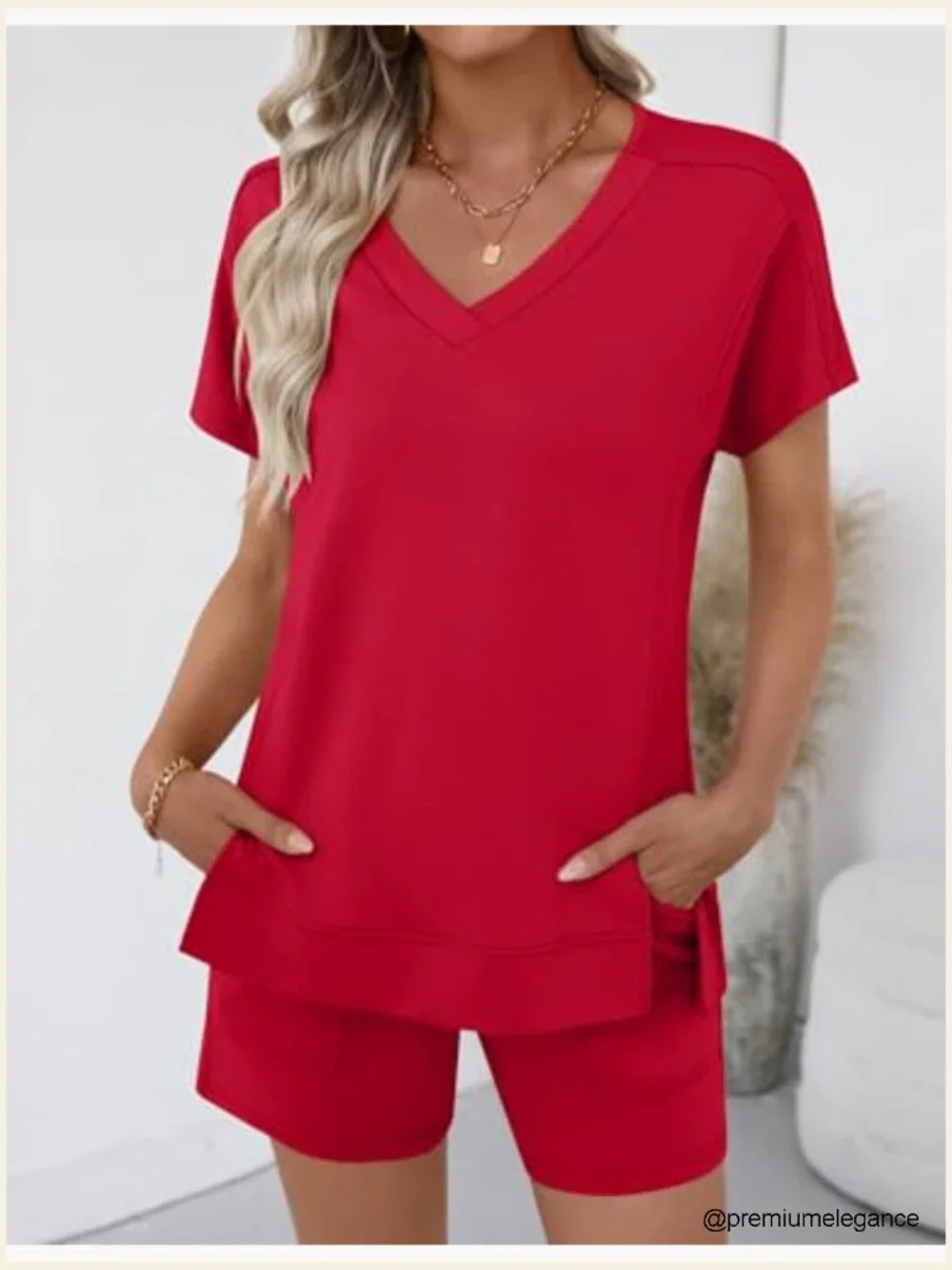 2 Piece Short Sets for Women Trendy Lounge Outfits Short Sleeve Matching Sets